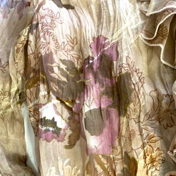 New 100% Silk Semi Sheer Blouse - Picture 8 of 8